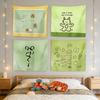 Spring Green Series Fabric Tapestry Wall Hanging Rental Room Decor Background Wall Cloth Home Decorative Artistic Design
