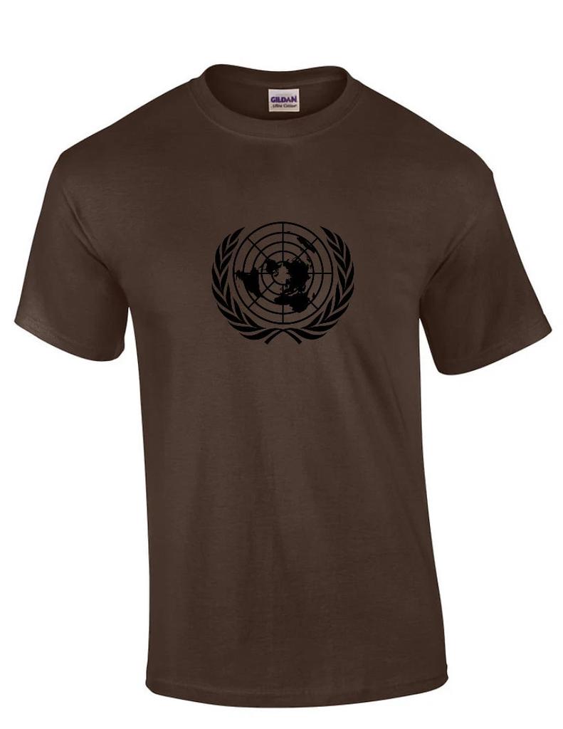 UN United Nations Peace Keeper T-Shirt Black Logo Brown Cotton Tee Shirt S - 5XL