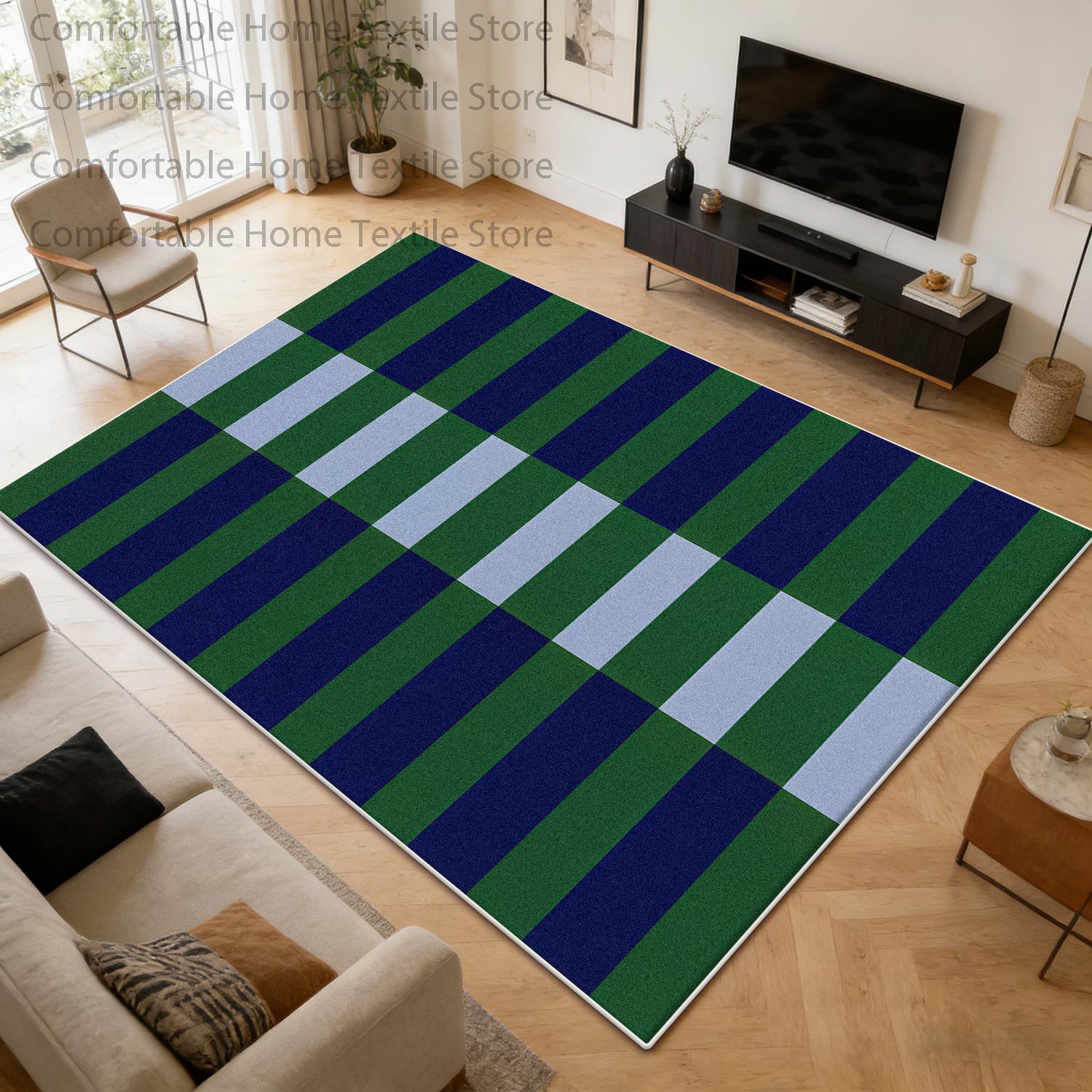 

Retro Checkerboard Geometric Style Fluffy Carpet Decoration Living Room Non-slip Soft Rug Easy Clean Short Velvet Big Floor Mats 60x90cm