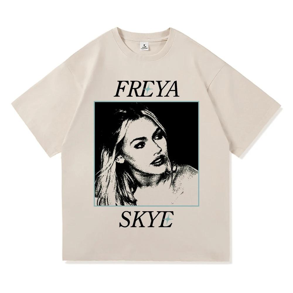 Freya Skye Stars Align Tour Poster Graphic Print Tshirt Men Women Harajuku Highstreet Wind Cotton Top Oversized Summer New Tee