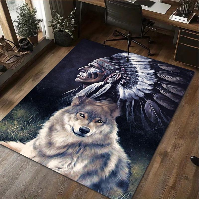 

Native American Print Rug - home decoration Carpet For Living Room Bedroom Flooring Computer Chair Area Rug 40x60cm( 15x23in )