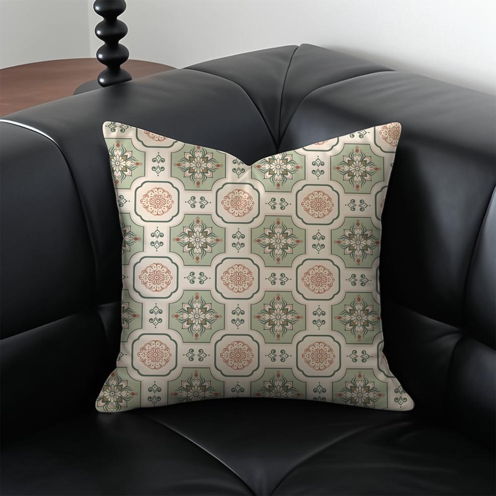 Chinese Style Elegant Patterns Cushion Cover Pillow Case Antidustmite Invisible Zipper Silky Plush Cushion