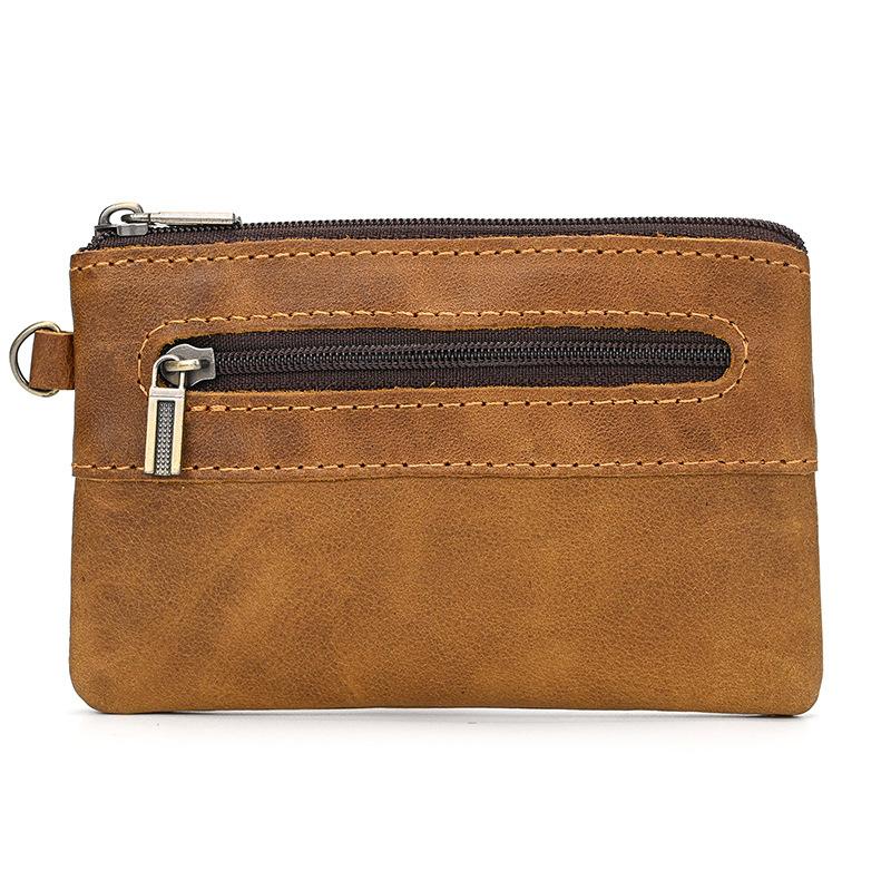 Высококачественная кожаная сумка для мелочи, маленький картхолдер, мужской и женский повседневный кошелек из натуральной кожи, сумка из первого слоя коровьей кожи с эффектом  битого серебра .