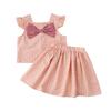 Summer Girls Plaid Camisole Dress Two Piece Set Trendy Toddler Baby Cool Outfit Fashion Children Clothing