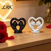 Cat Parent Child Ornament Kissing Couple Statue, Cute Heart Shaped Figurine for Desk Shelf, Lover Gift Romantic Home Decor Ornament, 3D Printed