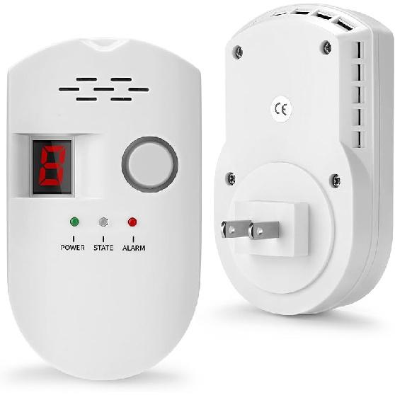 Natural Gas Leak Detector, Plug-in Propane Natural Gas Detector for Home Kitchen RV, Combustible & Explosive Gas Alarm for LPG, LNG, Methane (AC AC Power