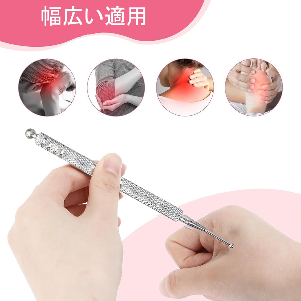 Phyxiul Ear Acupressure Spring Acupressure Stick for Ear Point Locating and Ear Acupressure Myofascial Massage Tool Stick, Knock-Type Positioning,