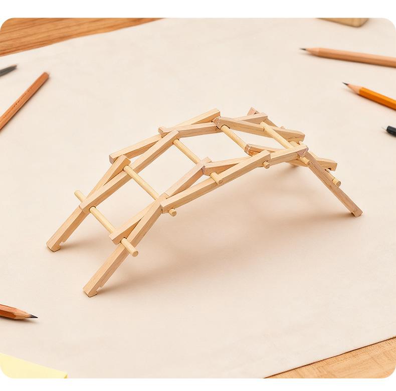 DIY Wooden Beili Bridge Arch Bridge Construction Model Kit Building Blocks Handmade Science Production Experiment Assembly Toys