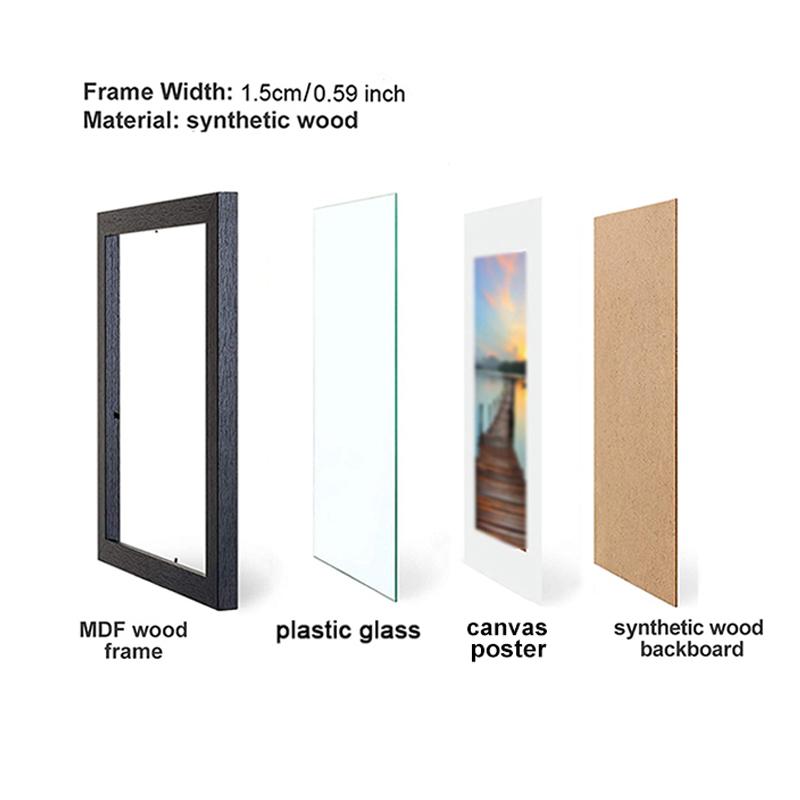 14pcs 4x6 Inch Picture Frames, Wooden Photo Frames Without Mat ,Tabletop or Wall Display for Prints, Paintings, Poster