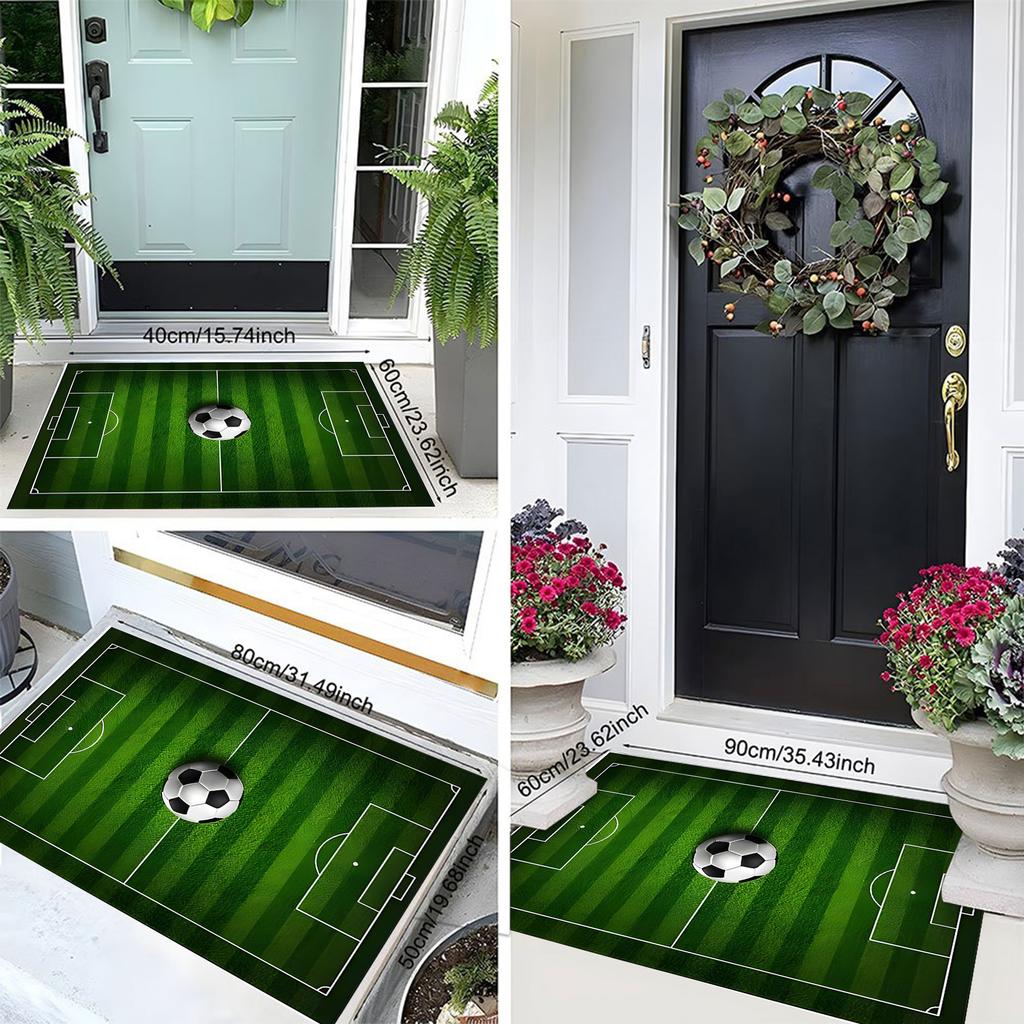 Football Field Design Entrance Doormat Decor Kitchen Corridor Balcony Rugs Bedroom Bedside Foot Mat Bath Anti-slip Mat Decor