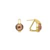 Luxenter 925 Sterling Silver and Champagne Zirconia Earrings with 18k Gold Plating - Laram