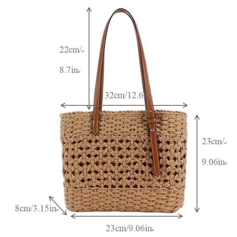 

New high-end straw woven bag women s handwoven bag large-capacity tote bag seaside vacation beach vegetable basket bag welt zipper хаки