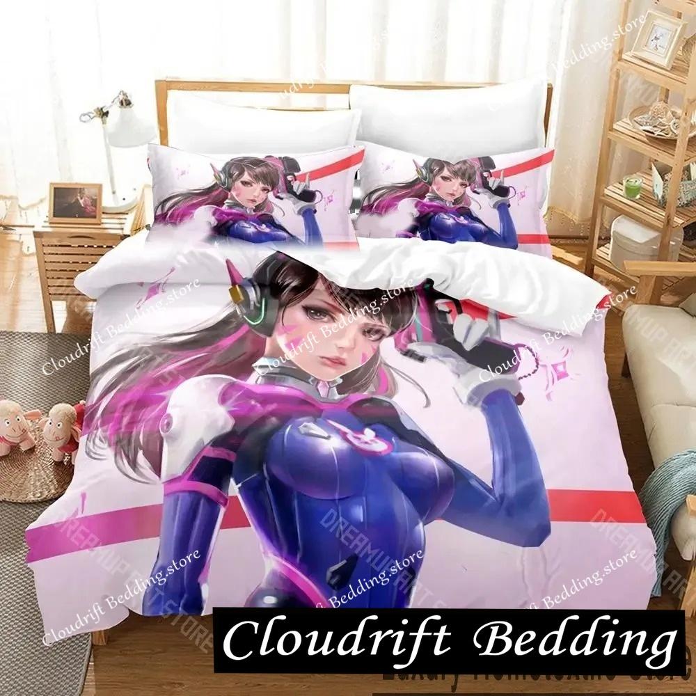 Dva Anime Overwatch Sengetøjssæt Enkelt Twin Fuld Queen King Størrelse Sengesæt Aldult Børneværelsessæt Kanin Anime Lagen Sæt