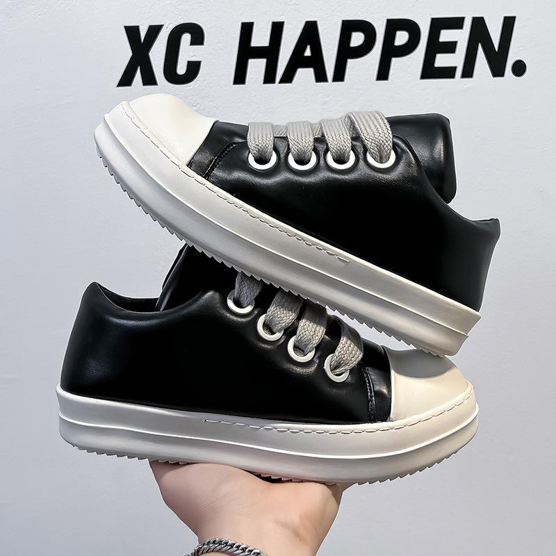 Trendy Men's Shoes Niche Design Sense Thick-soled Versatile Board Shoes Hong Kong Style American High Street Bread Shoes 6261-A