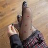 Black Sexy Women Pantyhose Tights Seamless Lace Mesh Fishnet Pantyhose Summer Nylon Heart Tight Stocking Female Hosiery