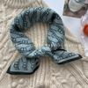 70x70cm Lightweight Square Scarf Women Vintage Black Floral Print Silk-Feel Neck Wrap UV Protection Stylish Accessory