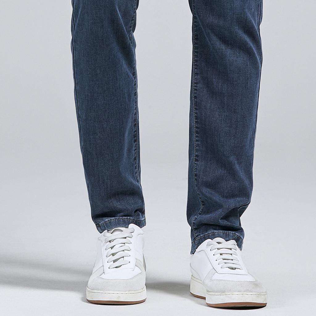 Counter synchronization [Lyocell+cotton lightweight and not stuffy] Spring and summer classic versatile men's jeans