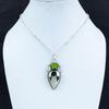 Beautiful Apache Pyrtie Golden, Peridot Gemstone Silver Pendant in 925 Sterling Silver - Handmade Design, Everyday Wear Jewelry Birthday Gift