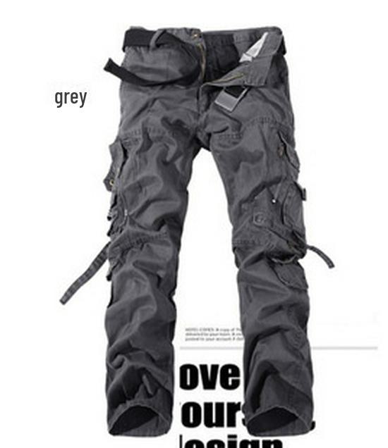 European & American Style Men's Loose Multi-Pocket Overalls - Trendy Casual Large Size Pants