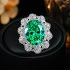 8 Carat Haute Couture Pala Green Comparable To Ice Flower Cut Zircon Open Ring Female, Dinner Party High Sense Ring 2026