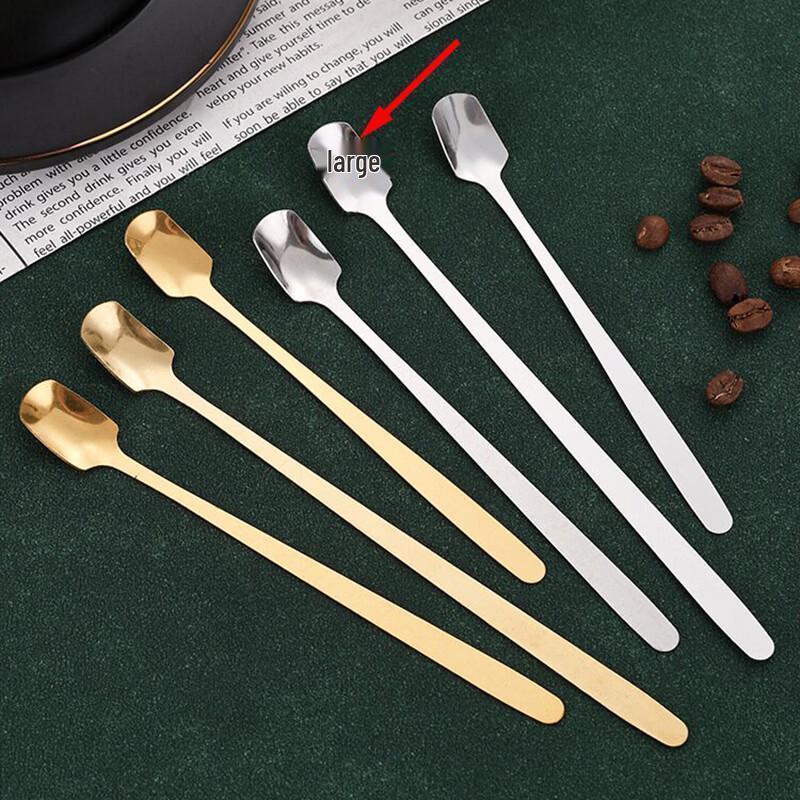 Pabei Stainless Steel Long Handle Square Head Spoon Set