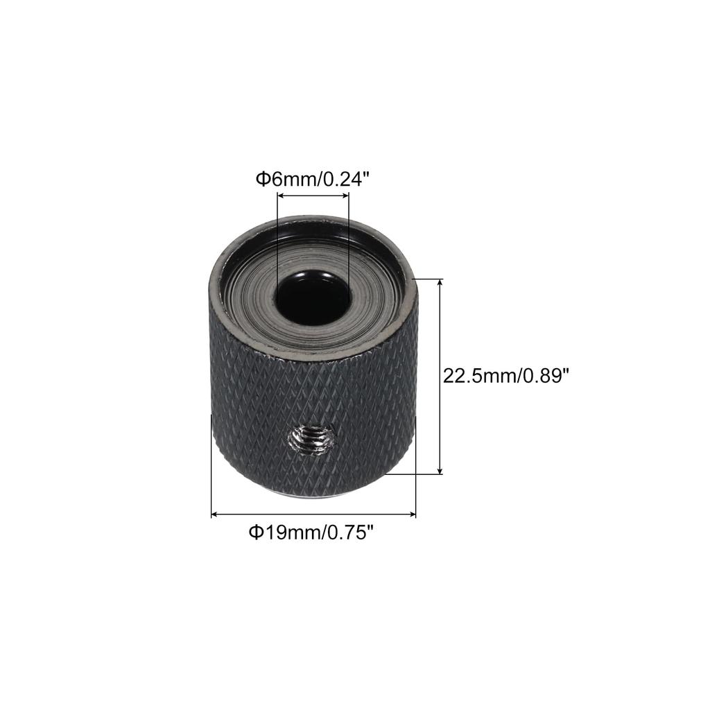 uxcell Guitar Bass Dome Amber 6mm Black Volume and Tone Control Knobs for Electric Guitars and with Internal Hex Set of 3 Knobs, Top, Metal, Basses,