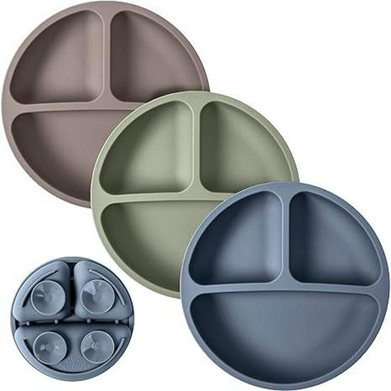 Smiley Face Baby Dining Plate: Silicone Suction Bowl with Lid & Divided Compartments