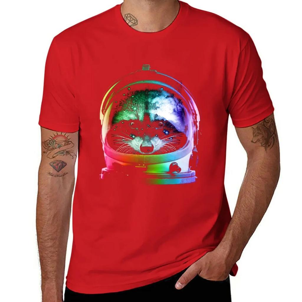 Astronaut Raccoon T-Shirt Short sleeve tee quick-drying blacks t shirts