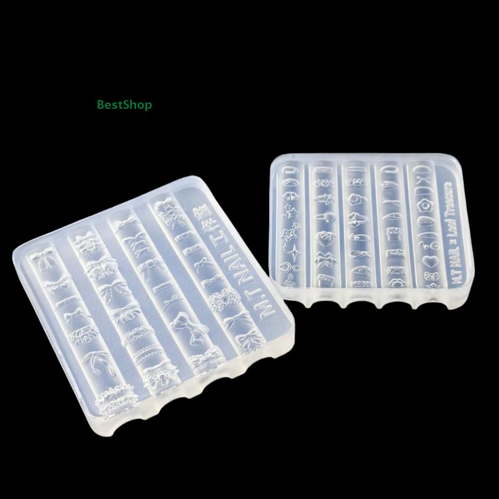 3D Silicone Nail Art Mold Lace Bowknot Love Embossed Nail Art Mold DIY Manicure Decor
