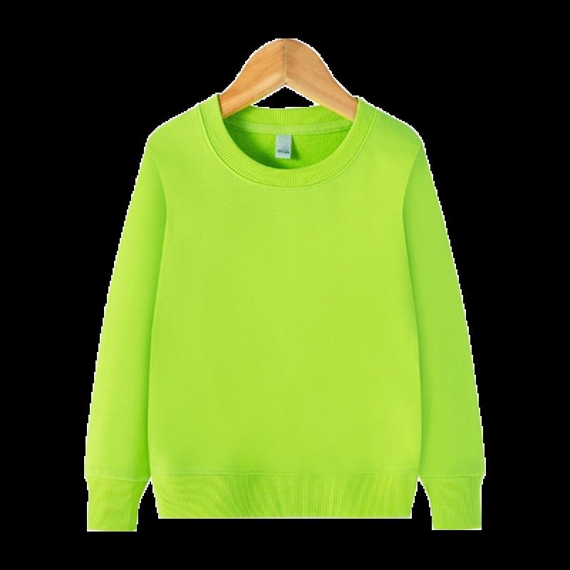 Ensfarget langermet genser med rund hals - Allsidig koreansk pullover for barn vår og vinter