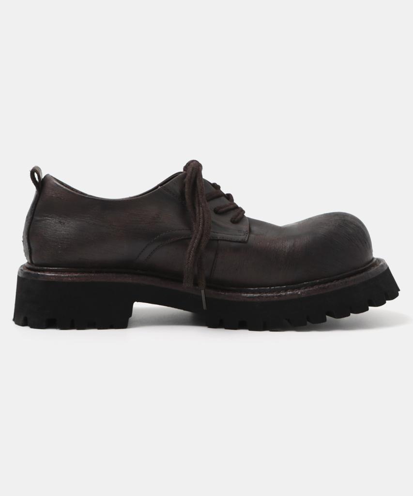Wetheroad Wtrd1151 Chopen Horse Leather Scratch Washed Derby Shoes Brown