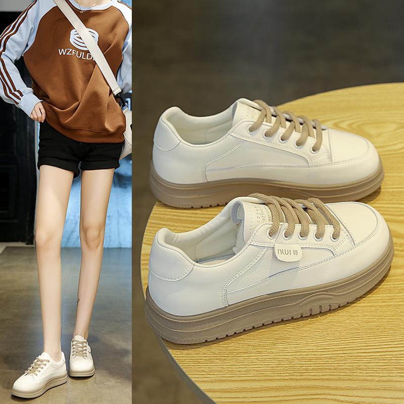 

Internet celebrities popular thick-soled little white shoes women s 2025 spring new board shoes versatile foreign style casual student shoes ins tide 35 хаки