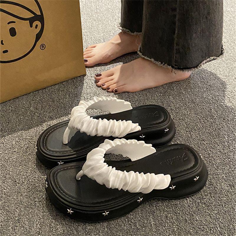 

Y star flip-flops women wear summer thick-soled non-slip heightening pinch shoes women s new versatile fashion slippers 40-41
