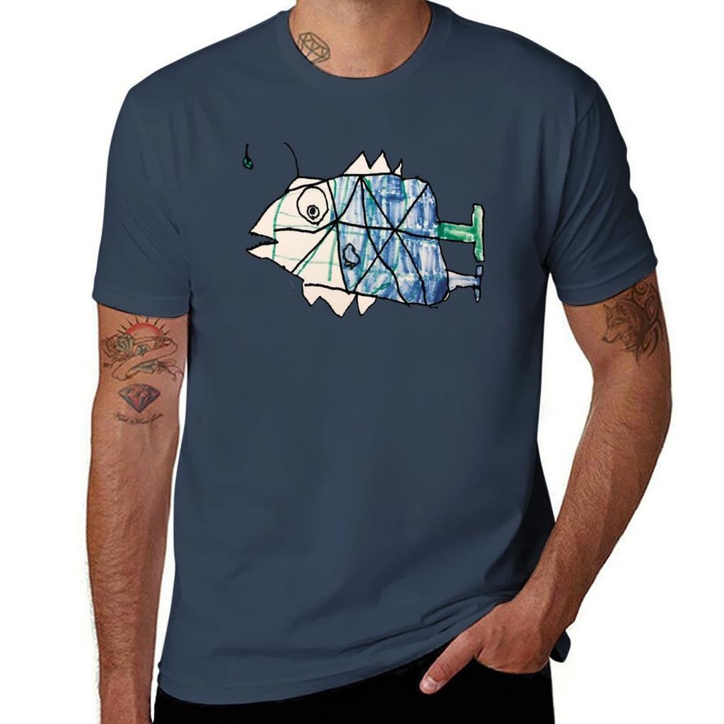 Angler Fish by Aiden TShirt Daily Work Short Sleeve Top