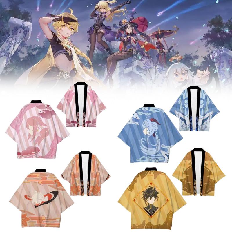 Wanderer Impact Genshin Ganyu Cosplay Costumes Kimono Cloak Party Halloween