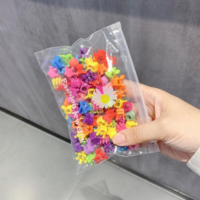 Colorful Hair Flower Clips for Babies & Toddlers - Small Hairpin & Claw Clip Accessories for Girls