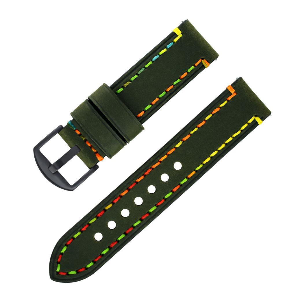 The First-layer Cowhide Crazy Horse Leather Watch Band Is Suitable for Samsung Huawei Iwatch8 Smart Watch.