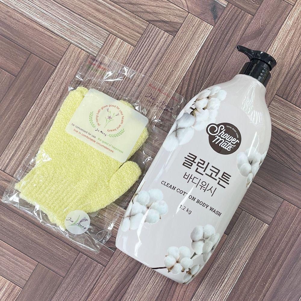 

Shower Mate PQILJPBT Clean Cotton Body Wash 1.2kg Silver Shower Glove-O