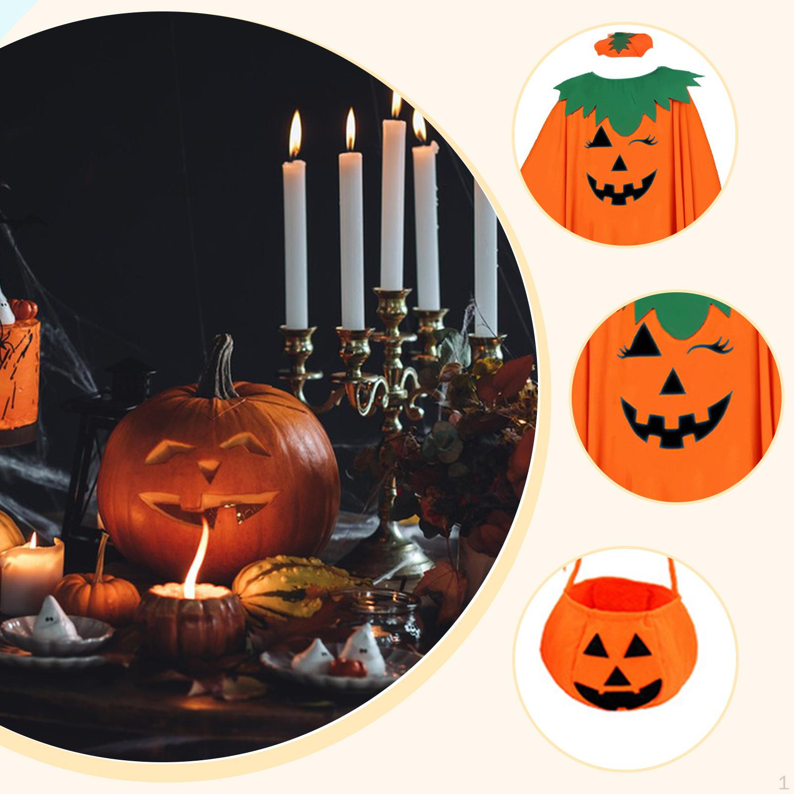 Косплей костюм тыквы для мероприятий на Хэллоуин с забавным головным убором S