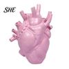 Realistic Heart Sculpture Shaped Flower Vases, Resin Vase, Creative Holder, Modern Art Vase Style Decorative for Home Wedding Valentine Gift