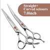 Fenice Japanese Steel 7 Inch Professional Pet Dogs Grooming Scissors Kit Straight&Curved &Thinner&Chunker&Fluffy Shear Scissors