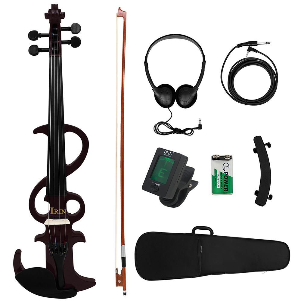 IRIN AE-07 Electric Silent Violin 4/4 Smart Violin Fiddle Set for Beginners Adults Teenagers Solid Wood Electric Violin Parts