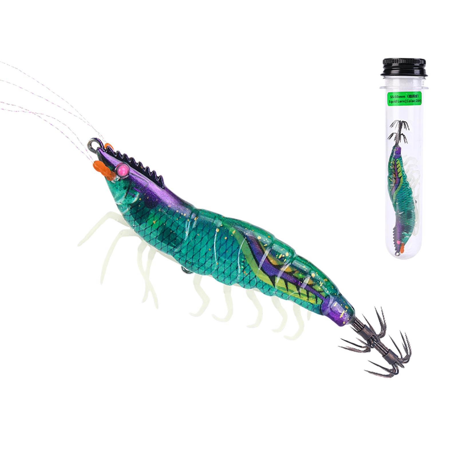 

Fishing Squid Jigs Cuttlefish Lures Double-Layer Rust-Proof Luminous Shrimp Prawn Sleeve Jig Hooks for Saltwater Fishing фіолетовий