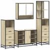 VidaXL Ensemble de meubles de salle de bain 4 pcs chêne sonoma, armoire de salle de bain, armoire de rangement de toilette, 3301301