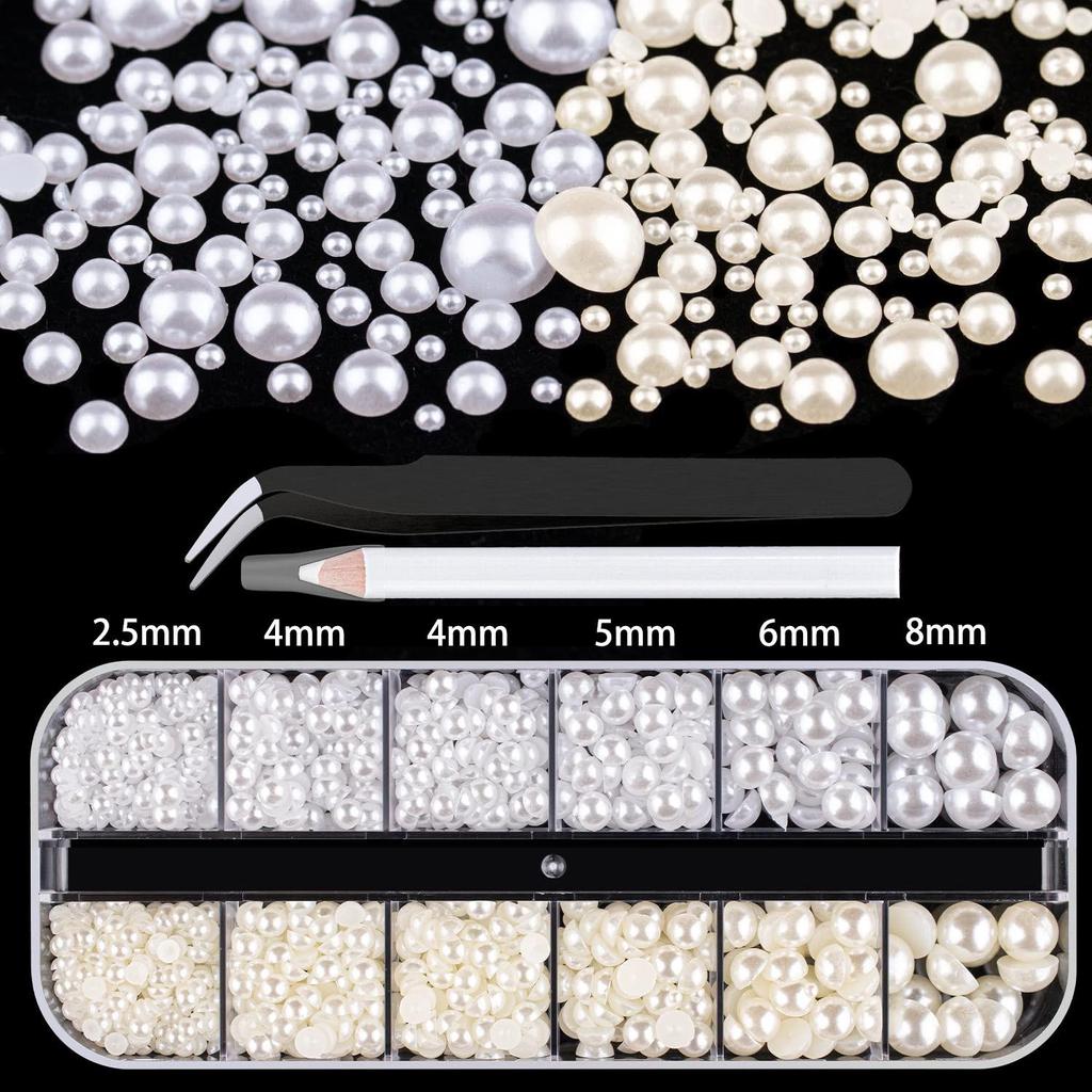 Flat Back Pearl & Rhinestone Face and Nail Art Stickers