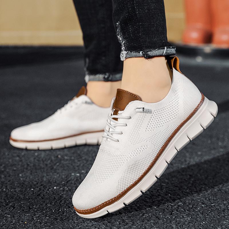 Fashion Men Sneakers Mesh Breathable Solid Color Comfortable Flats Jogging Sports Low Top Footwear Spring Autumn Casual Shoes Zapatillas