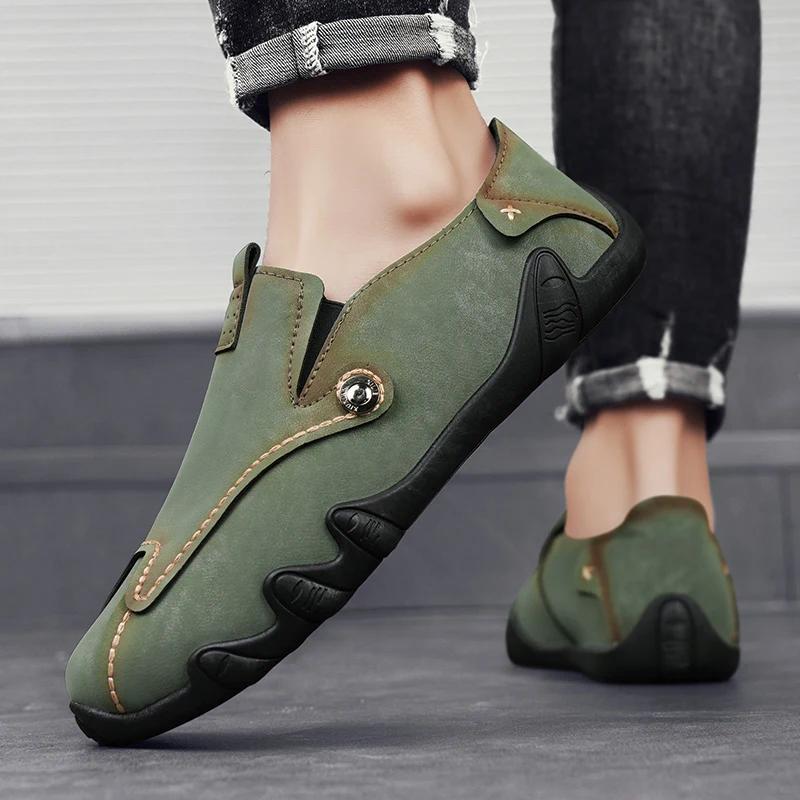 Designer Loafers Men Leather Sneakers for Men Soft Soled Anti Slip Casual Shoes Wear-resistant Sneaker Zapatillas Para Hombre