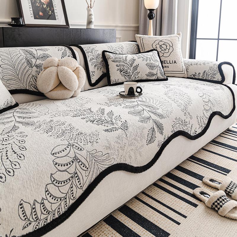 

French premium sofa cushion universal in all seasons 2025 new fixed non-slip cover seat cushion armrest cover cloth towel 70*70cm