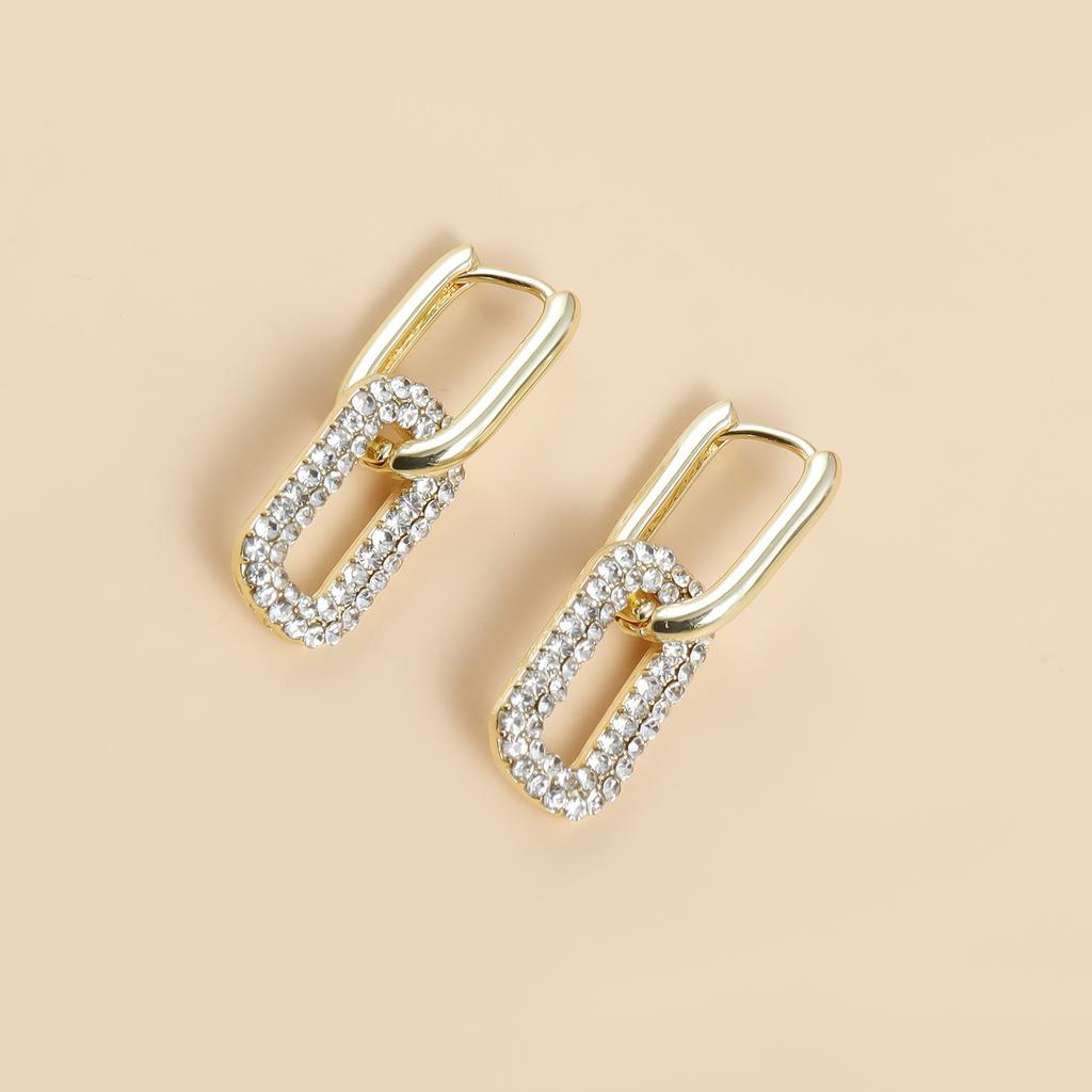 ins premium sense U-shaped ear buckle personalized light luxury diamond-encrusted earrings versatile earclips