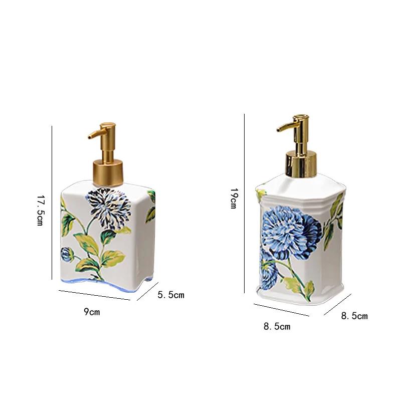 shampoo bath gel bottle Creative Painted Flower Press Soap Dispenser Travel Portable Shampoo Bottle Capacity Lotion Bottle